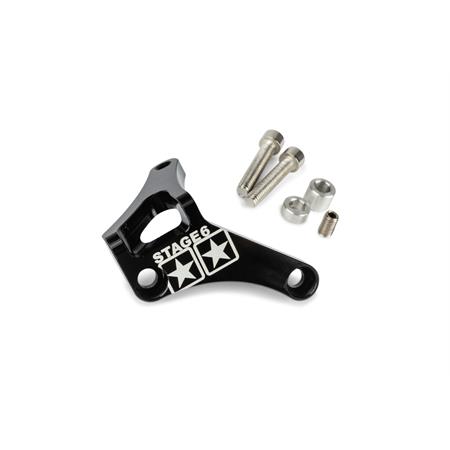 Staffetta ferma tirante frizione Stage6 in alluminio anodizzato nero per motori Minarelli AM6 tutte le versioni, ricambio S6SSP150BK