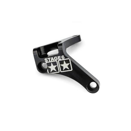 Staffetta ferma tirante frizione Stage6 in alluminio anodizzato nero per motori Minarelli AM6 tutte le versioni, ricambio S6SSP150BK