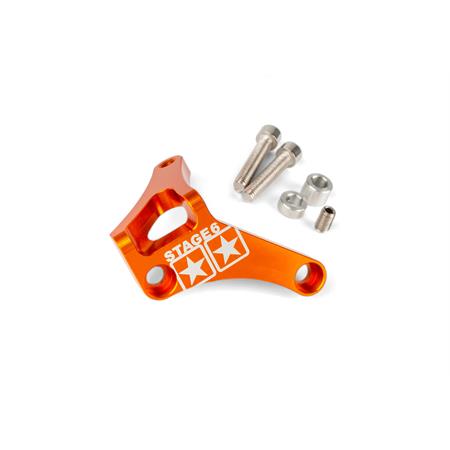 Staffetta ferma tirante frizione Stage6 in alluminio anodizzato arancione per motori Minarelli AM6 tutte le versioni, ricambio S6SSP150OR