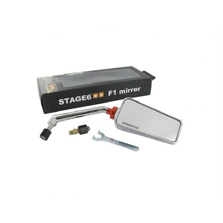 Specchietto retrovisore stage6 modello F1 destro di colore cromato lucido per applicazioni varie, ricambio S6SSP6302RCR