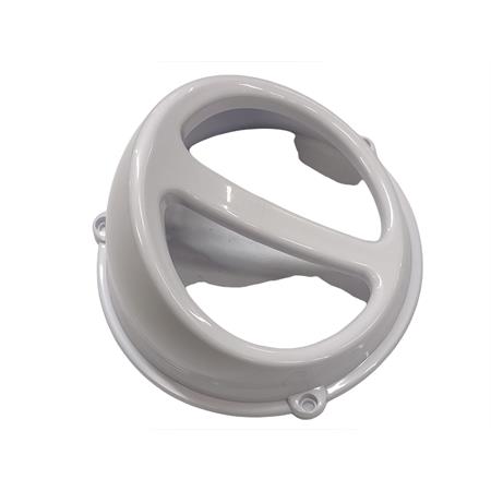 Convogliatore aria STR8 in plastica di colore bianco pastello per scooter con motore  Minarelli verticale e orizzontale raffreddati ad aria, ricambio STR8STR52224WH