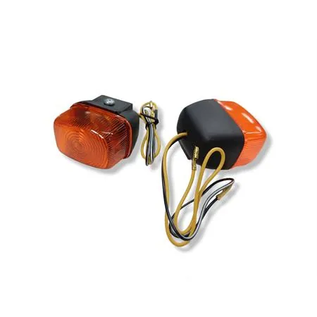 Coppia frecce anteriori complete di gemma arancio per scooter MBK Booster, Spirt e Yamaha original Bw's prodotti fino al 2003, ricambio STR8STR66003OR