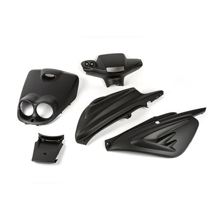 Kit carene STR8 5 pezzi di colore nero opaco per scooter MBK Booster next generation 1° serie prodotti fino al 1998 e telaio 4SB, ricambio STR8STR988BM