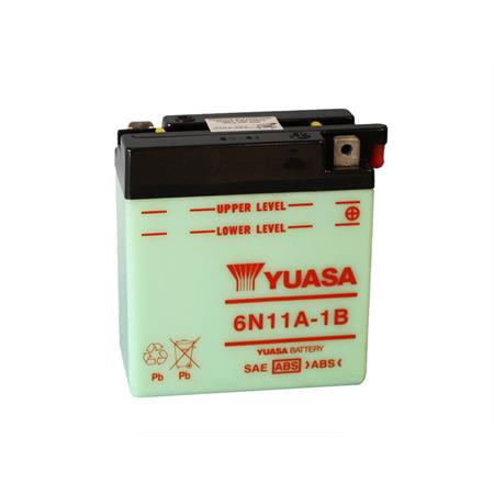 Batteria Yuasa 6N11A-1B, 6 Volt - 11 Ah, per motocicli e scooter, ricambio 0601112