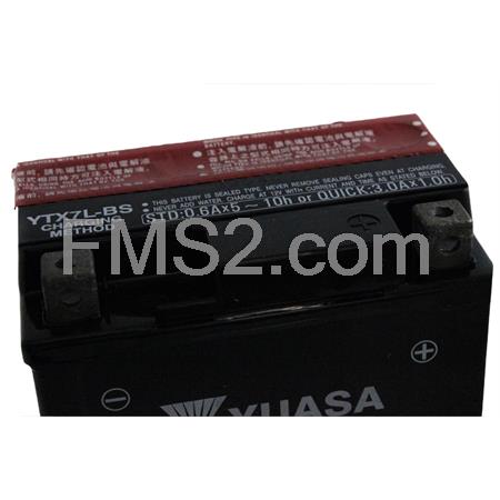 Batteria Yuasa YTX7L-BS, 12 Volt - 6 Ah, tipo MF, ricambio 0650690