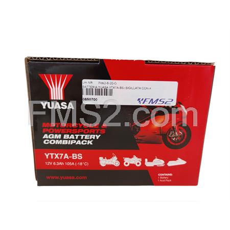 Batteria Yuasa YTX7A-BS 12v/6ah, ricambio 0650700