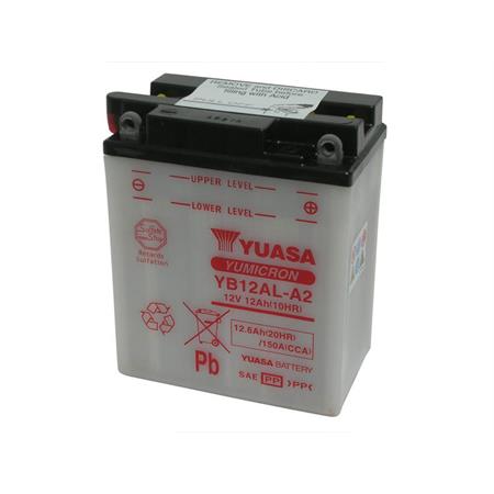 Batteria Yuasa YB12AL-A2, 12 Volt - 12 Ah, speciale avviamento, ricambio 06512400