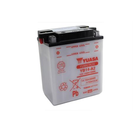 Batteria Yuasa YB14-A2, 12 Volt - 14 Ah, ricambio 0651437