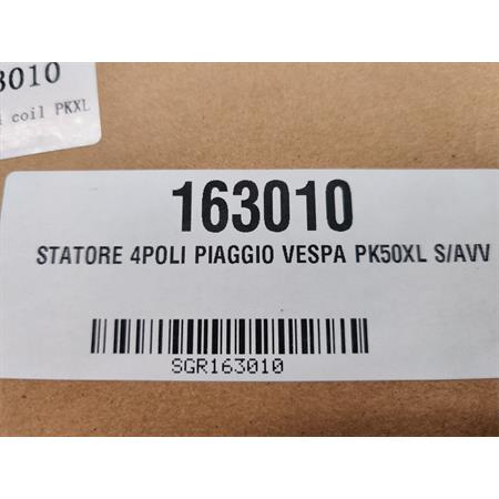 Statore a 4 poli SGR per Piaggio Vespa PK 50 XL, PK 50 XL RUSH e PK 50 N senza avviamento elettrico prodotte dal 1985 fino al 1990, ricambio 163010