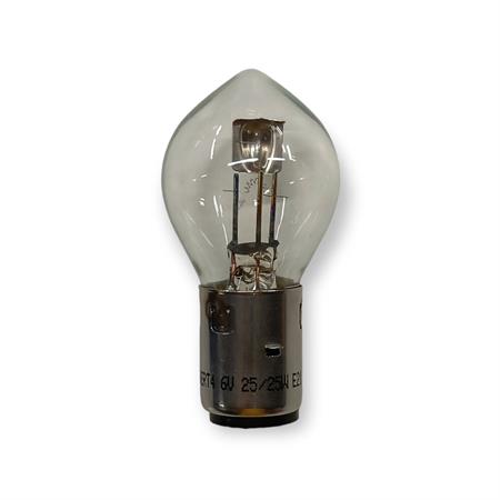 Lampadina SGR 6 Volt 25/25 Watt BA20D con vetro bianco tradizionale, ricambio 200520