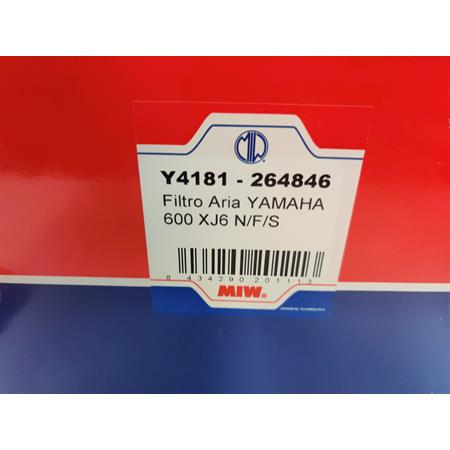 Filtro aria miw yamaha 600 xj6 n/f/s, ricambio 264846
