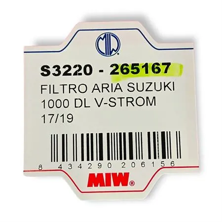 Filtro aria miw suzuki 1000 dl v-strom, ricambio 265167