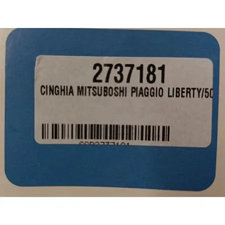 2737181 Cinghia di trasmissione Mitsuboshi per scooter 50 cc con motore Piaggio braccio lungo e ruota alta motore Liberty