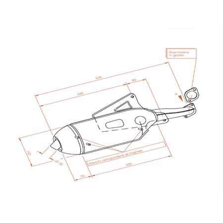 Marmitta sitoplus per maxi scooter Piaggio Skipper, Gilera Runner e Typhoon 125, 150 e 180 cc con motore a 2 tempi raffreddati ad aria e liquido, ricambio 0229