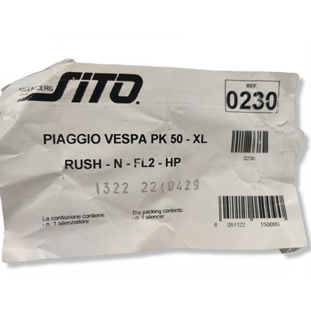 Marmitta sito Vespa PK 50-xl-rush-hp-n, ricambio 0230