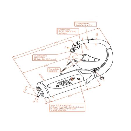 Marmitta sitoplus Honda dio-Kymco dj y, ricambio 0566