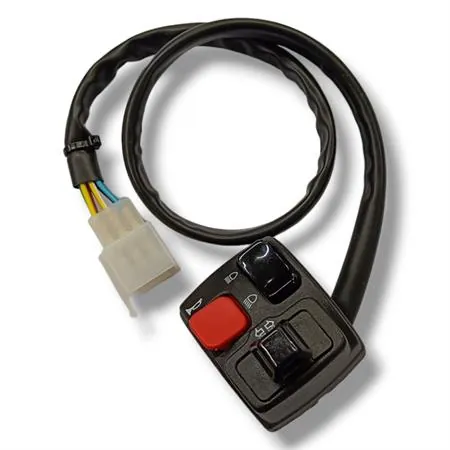 Dispositivo comandi elettrici sinistro Domino con funzione frecce, fanali abbaglianti e anabbaglianti e clacson per applicazione enduro e motard 50 cc, ricambio 0051AA2B0403