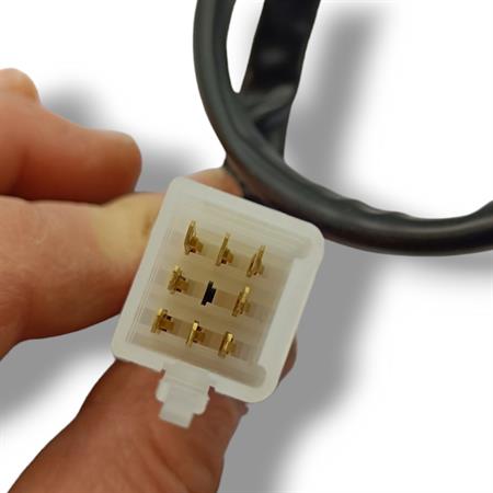 Dispositivo comandi elettrici sinistro Domino con funzione frecce, fanali abbaglianti e anabbaglianti e clacson per applicazione enduro e motard 50 cc, ricambio 0051AA2B0403