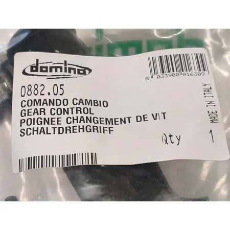 0882.05 Comando cambio 3 velocità Domino per ciclomotori Garelli e altre applicazioni completo di leva frizione in nylon nera e registri vari