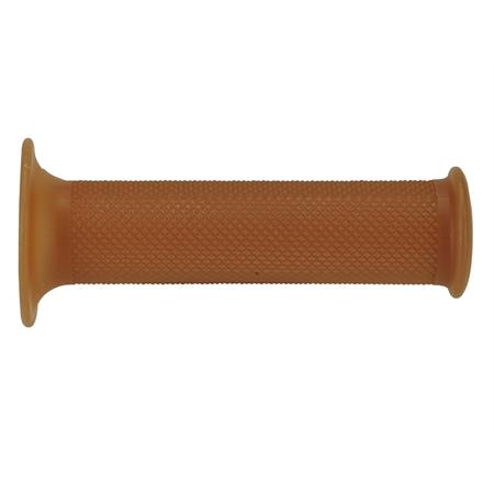 Manopole Domino Tommaselli in gomma di colore marrone per applicazione cafe' racer vintage, ricambio 1124827506-0