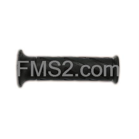 Coppia manopole Domino in gomma nera per utilizzo moto stradale forata all'estremità per utilizzo stabilizzatori manubrio, ricambio 1152824006