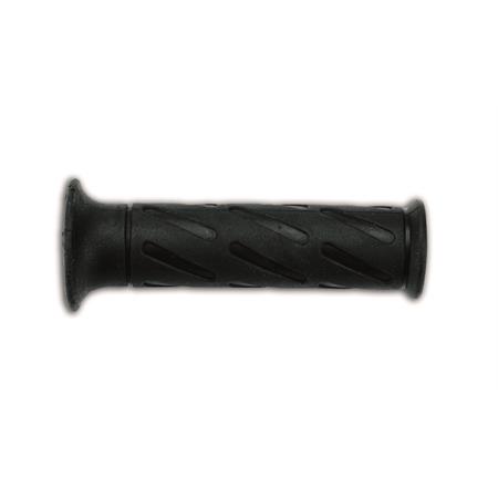 Coppia manopole Domino in gomma nera per utilizzo moto stradale forata all'estremità per utilizzo stabilizzatori manubrio, ricambio 1152824006