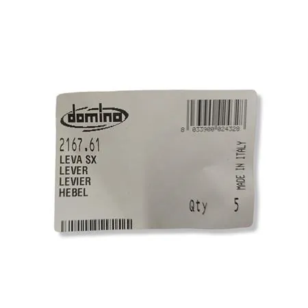 Leva frizione sinistra in alluminio pressofuso di colore argento lucido con fulcro da 30 mm e lunghezza di 179 mm per applicazioni varie, ricambio 2167.61