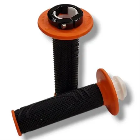 D20046C4045H8-0 Manopole DOMINO D200 con ghiere modello Lock-On in gomma di colore nero/arancione