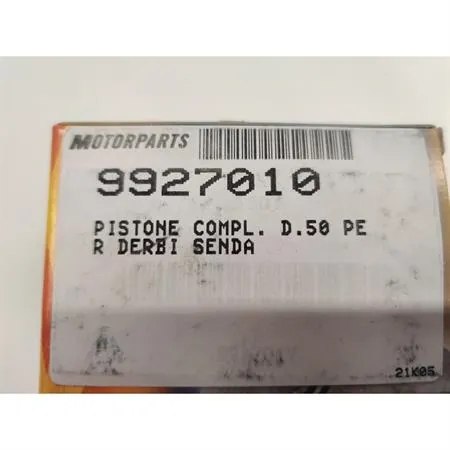 Pistone completo diametro 50 mm monofascia per derbi senda d50b0 con cilndro top  in ghisa ricambio 9927010