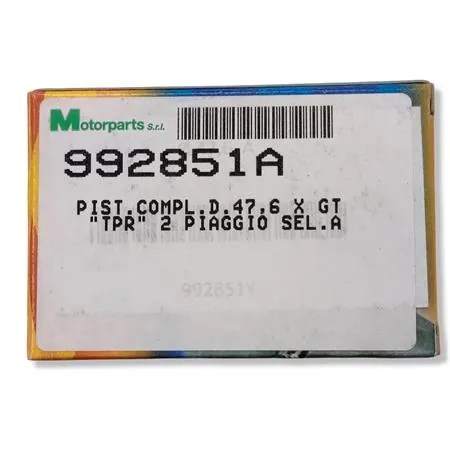 Pistone completo Top performance TPR 2 diametro 47,6 e selezione A spinotto 12 mm mono fascia per Scooter Piaggio e Minarelli orizzontale raffreddati a liquido, ricambio 992851A