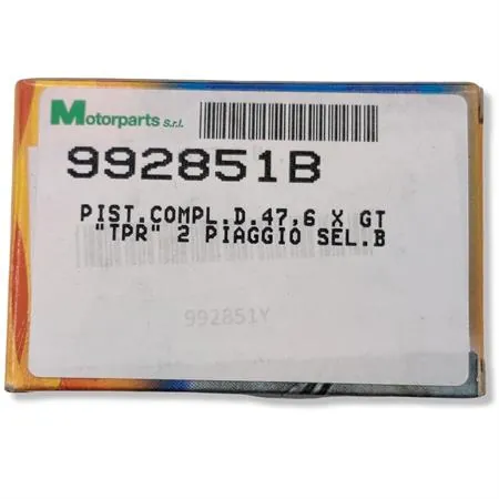 992851B Pistone completo Top performance TPR 2 diametro 47,6 e selezione B spinotto 12 mm mono fascia per Scooter Piaggio e Minarelli orizzontale raffreddati a liquido