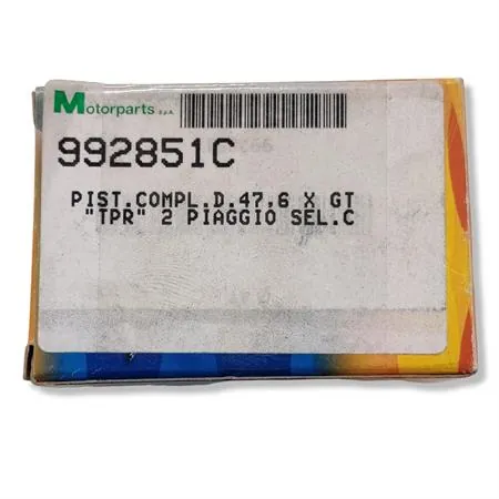 Pistone completo Top performance TPR 2 diametro 47,6 e selezione C spinotto 12 mm mono fascia per Scooter Piaggio e Minarelli orizzontale raffreddati a liquido, ricambio 992851C