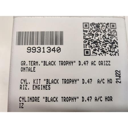 Motore gruppo termico top performance modello black trophy in ghisa con diametro 47 mm (cilindrata 70 cc) per scooter con motore Minarelli orizzontale, ricambio 9931340