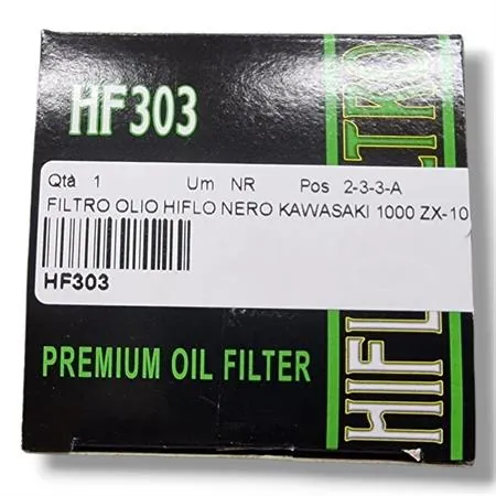 Filtro olio hiflo nero kawasaki 1000 zx-10r ninja 2011 - 2015, ricambio HF303