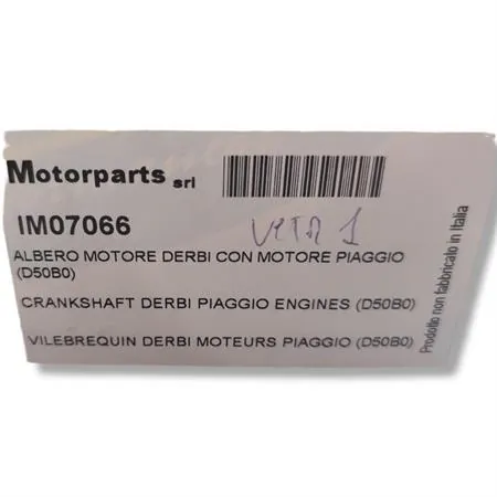 Albero motore DR per derbi con motore Piaggio, ricambio IM07066