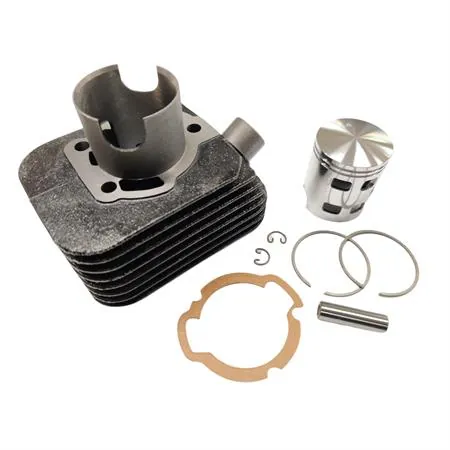 Motore gruppo termico completo di pistone diametro 43 mm (cilindrata 60 cc) e spinotto diametro 10 mm per Piaggio Ciao, Si, Boxer, Grillo, Bravo senza testa, ricambio KT00067