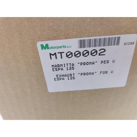 Marmitta originale proma per Piaggio Vespa 125 ET3, 125 Primavera, ricambio MT00002