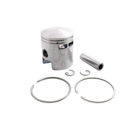 Pistone asso per gruppi termici DR a 6 travasi con diametro 47,4 mm a 2 fasce con spinotto 12 mm per Piaggio Vespa 50, Special, R, L, N, vespa PK 50 tutte le versioni, ricambio PT61