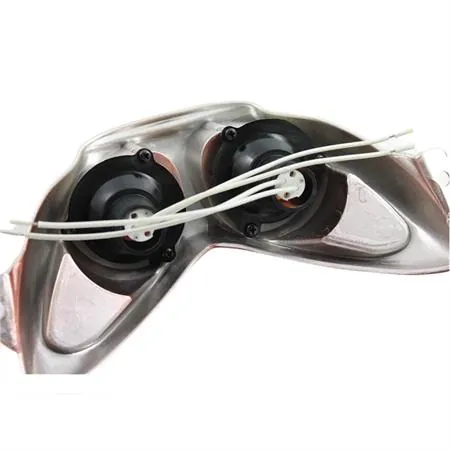 T201356 Mascherina fanale anteriore top performance per scooter MBK Nitro e Yamaha Aerox di colore rosso cromato con 2 lampade alogene