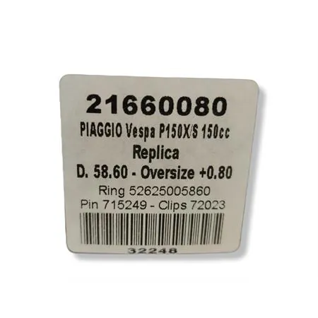21660080 Pistone Vespa PX150e diametro 58.60 mm (Vertex)