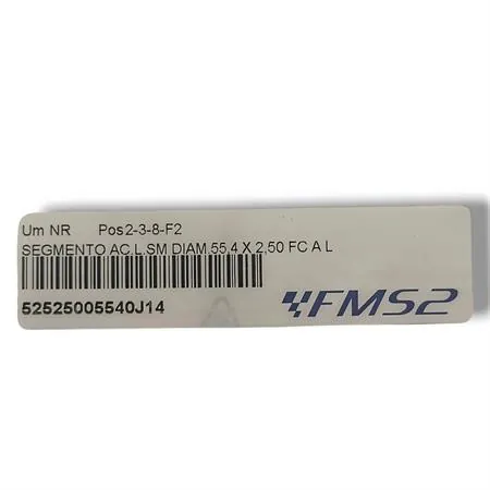 52525005540J14 Segmento Vertex AC. L. SM con diametro 55,4 x 2,50 mm FC con sezione a L per applicazione su pistoni con fascia a L superiore