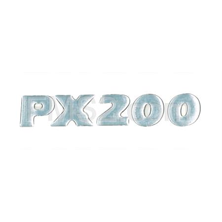 Scritta adesiva resinata PX200 per cofano destro Vespa PX200 con freno a disco anteriore (LV2), ricambio 60016129