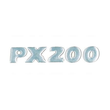 Scritta adesiva resinata PX200 per cofano destro Vespa PX200 con freno a disco anteriore (LV2), ricambio 60016129