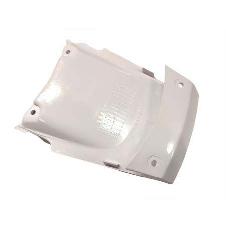 Carena unisci fianchetti posteriori in plastica di colore bianco lucido originale per scooter Mbk Booster Track 50 prodotti dal 1996 fino al 1998, ricambio 4SBF171E3000