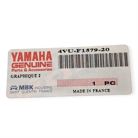 Adesivo originale Yamaha per carena posteriore Mbk Booster Spirit prodotti dal 1996 fino al 1998 di colore viola e rosa metallizzato, ricambio 4VUF15792000