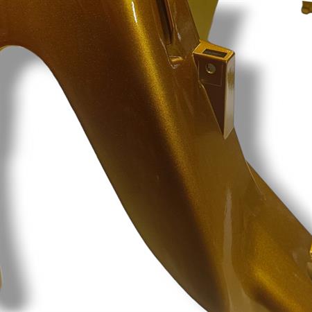 Carena inferiore scudo anteriore Mbk Yamaha di colore giallo metallizzato per scooter Mbk Nitro 50 cc 2 tempi prodotti dal 1997 in poi, ricambio 5BRF835J00P3