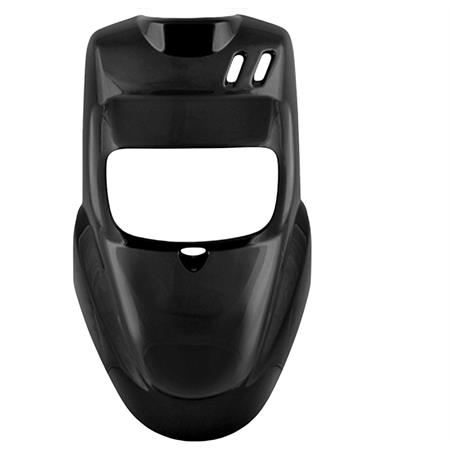 Scudo anteriore porta fanale originale Yamaha di colore nero metallizzato per scooter Mbk Booster 2004 e Yamaha Bw's 50 prodotti dal 2004 in poi, ricambio 5WWF151100P6